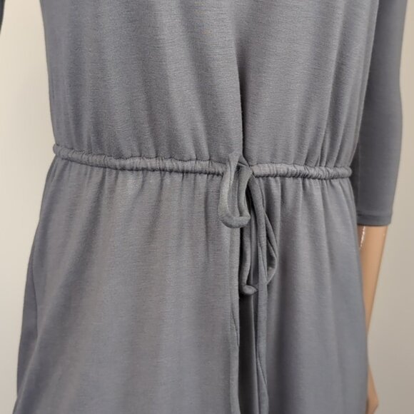 JustFab Dolman Drawstring Dress Elastic Tie Waist Cropped Long Sleeve Casual - Picture 4 of 10